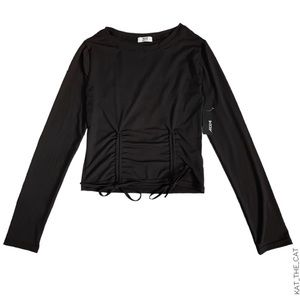 Ardene Black Long Sleeve with Adjustable Ruching on the front in Large